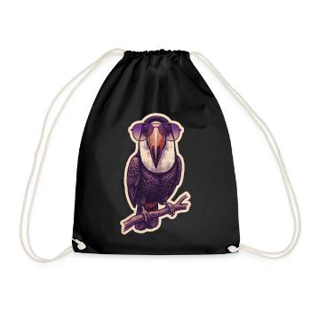 Toucan fou avec des lunettes de soleil - Sac de sport léger - noir - Devant