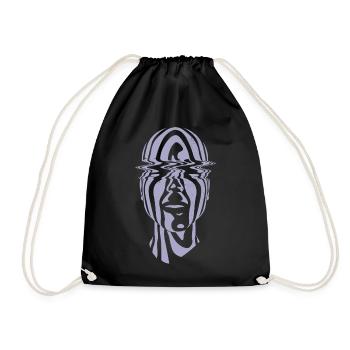 House Music Face - EDM House Outfit Festival - Drawstring Bag - black - Front