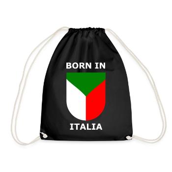 Geboren in Italia Schild - Turnbeutel - Schwarz - Vorne