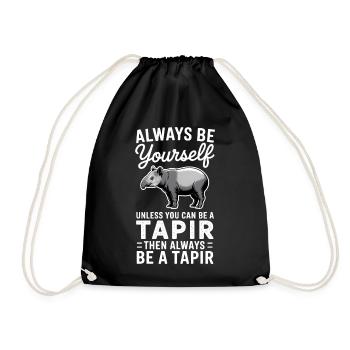 Tapire Sprüche Tapir Lustiges Tapire Geschenk - Turnbeutel - Schwarz - Vorne
