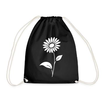 Abstrakte Blumen Silhouette Sommermotiv - Turnbeutel - Schwarz - Vorne