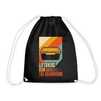 Bürohumor – Leftovers Run the Boardroom - Turnbeutel - Schwarz - Vorne