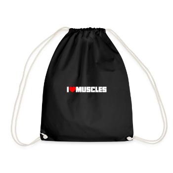 I Love Muscles Weightlifter Gym - Turnbeutel - Schwarz - Vorne