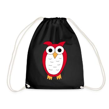 Owl Red Owl - Drawstring Bag - black - Front