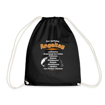 FUN - Angel Designs Perfekter Angeltag Geschenk - - Turnbeutel - Schwarz - Vorne