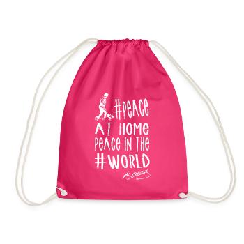 Home PEACE World PEACE - Drawstring Bag - fuchsia - Front