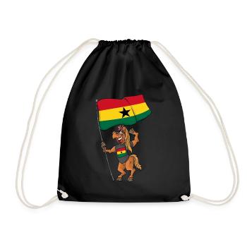 Ghana Fan Horse - Drawstring Bag - black - Front
