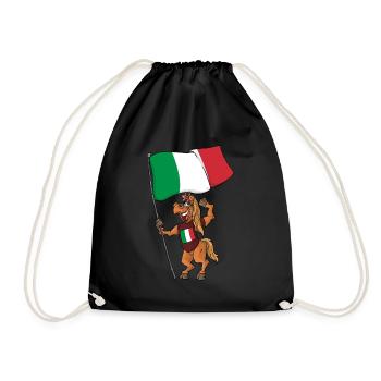 Italy Fan Horse - Drawstring Bag - black - Front