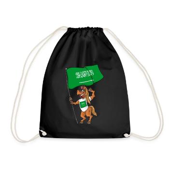Saudi Arabia Fan Horse - Drawstring Bag - black - Front