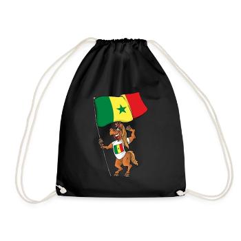 Senegal Fan Horse - Drawstring Bag - black - Front