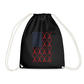 Sport Us Flag Hockey - Turnbeutel - Schwarz - Vorne