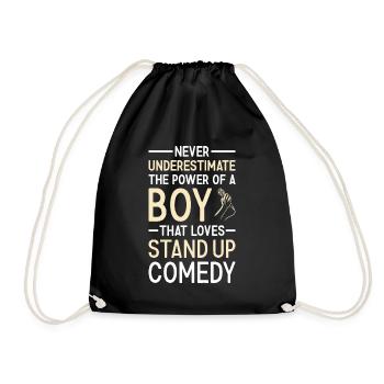 Comedian Never Underestimate The Power Of A Boy - Drawstring Bag - black - Front