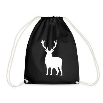 Silhouette de cerf - Sac de sport léger - noir - Devant
