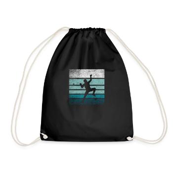 Climbing retro silhouette - Drawstring Bag - black - Front