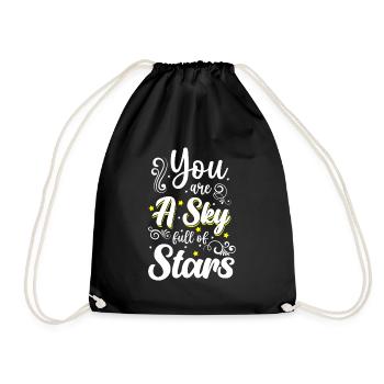 Star Star Moon Wishes - Drawstring Bag - black - Front