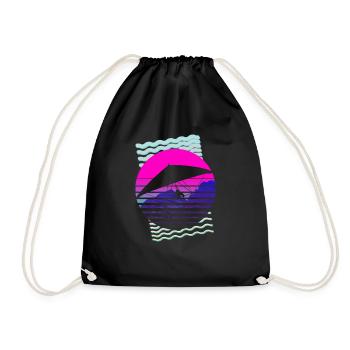 Hang glider hang glider Delta glider - Drawstring Bag - black - Front