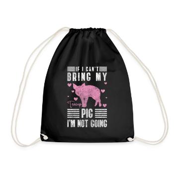 Teacup pig breeding - Drawstring Bag - black - Front