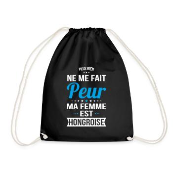 Rien ne me fait peur ma femme est Hongroise - Sac de sport léger - noir - Devant