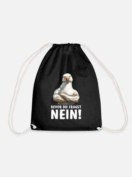 Möwe Seevogel Bevor du fragst Nein - Turnbeutel - Schwarz