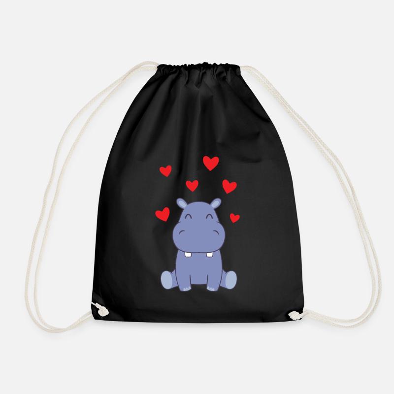 Hippo Liebe - Turnbeutel - Schwarz