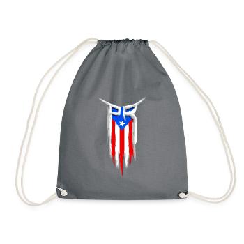 PR Flag - Puerto Rico Flag - Boricua - Drawstring Bag - grey - Front
