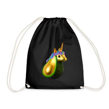 Happy Unicorn Avocado - Drawstring Bag - black - Front