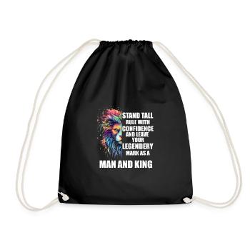 Man and King - Turnbeutel - Schwarz - Vorne