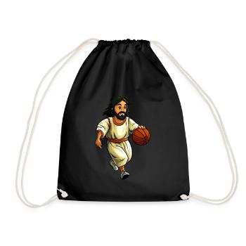 Jesus Basketball Player / Basketball Jesus - Drawstring Bag - black - Front