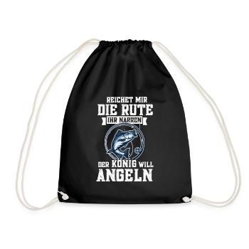 Reichet mir die Rute Angel Fisch Zubehör Geschenk - Turnbeutel - Schwarz - Vorne