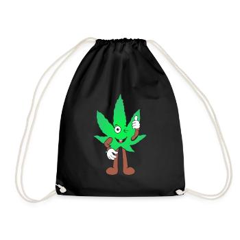 Der Bloom - Weed Cannabis Stoned Hanf Marihuana - Turnbeutel - Schwarz - Vorne