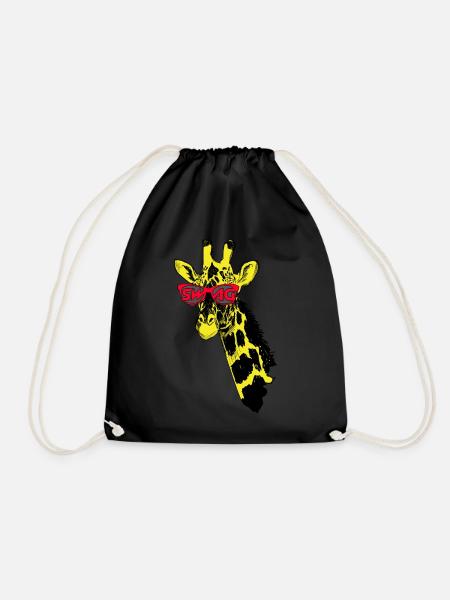 Girafe aux lunettes de soleil - Sac de sport léger - noir