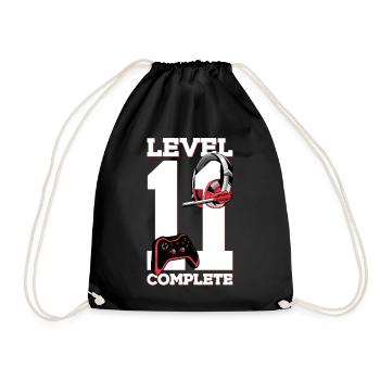 11. GEBURTSTAG GAMER LEVEL 11 COMPLETE - Turnbeutel - Schwarz - Vorne