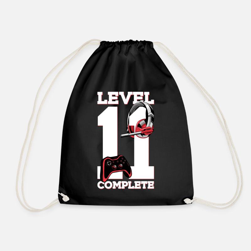 11. GEBURTSTAG GAMER LEVEL 11 COMPLETE - Turnbeutel - Schwarz