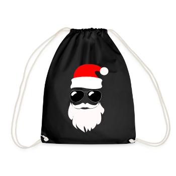 Weihnachtsmann Papá Noél Rock n Roll - Turnbeutel - Schwarz - Vorne
