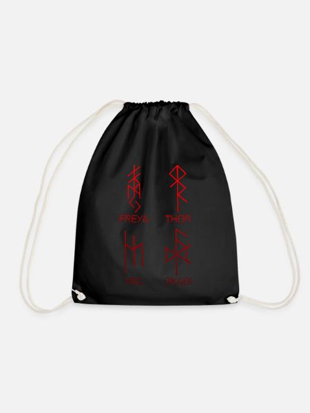 Vikings, Names of Gods in Blood - Drawstring Bag - black