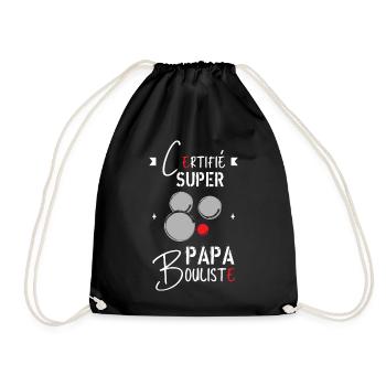 Super papa Bouliste | papa pétanque cadeau papa - Sac de sport léger - noir - Devant