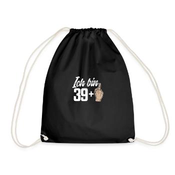 Lustig ich bin 39 Geburtstag Birthday Geschenk - Turnbeutel - Schwarz - Vorne