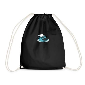 Typewriter Writing Author Copywriter Book - Drawstring Bag - black - Front