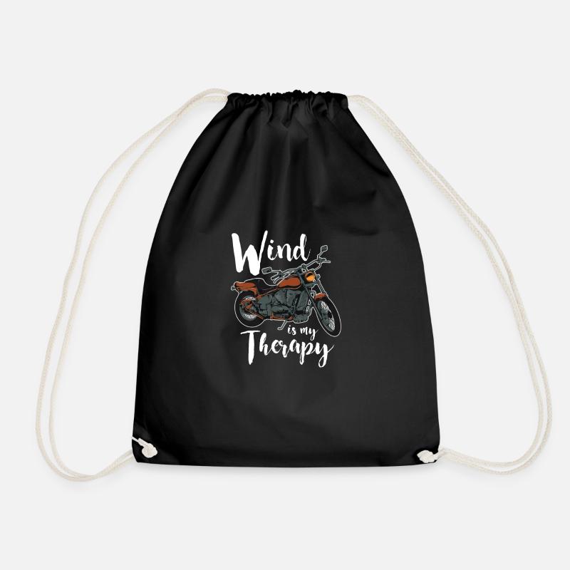 Motorrad Motorradfahrer Wind Therapie Geschenk - Turnbeutel - Schwarz