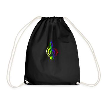 Colorful clef music notes musician - Drawstring Bag - black - Front