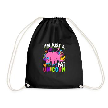 Rhino I'm Just a Fat Unicorn Gift - Drawstring Bag - black - Front