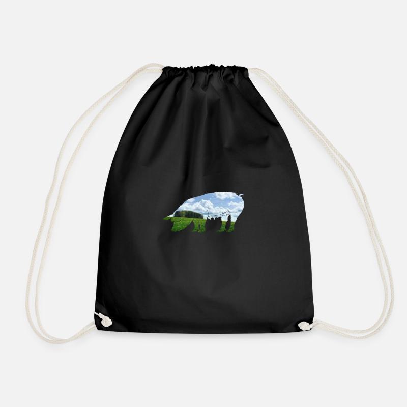 Cooles Schwein Motiv als Geschenkidee - Turnbeutel - Schwarz