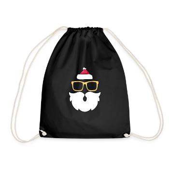 santa Santa Claus Christmas Nicholas - Drawstring Bag - black - Front