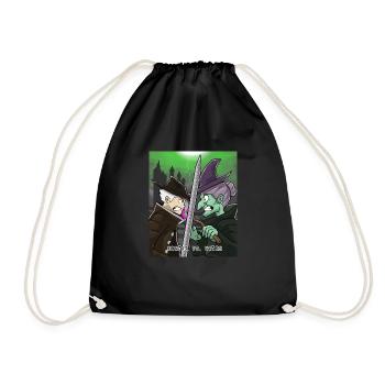 Hunter Vs. Witch witch halloween monster scary - Drawstring Bag - black - Front