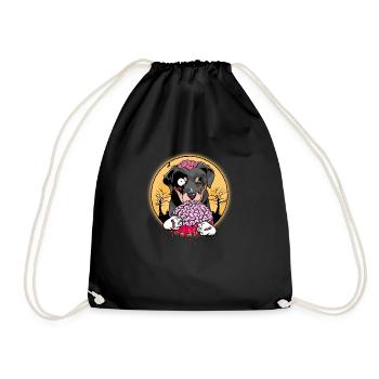 Rottweiler Halloween zombie dog gift - Drawstring Bag - black - Front