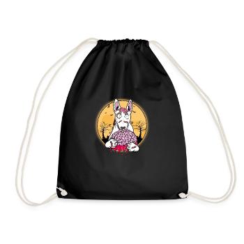 Bull Terrier Bull Terrier Halloween Zombie Dog - Drawstring Bag - black - Front