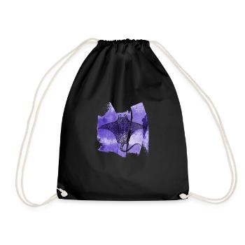 Skate Manta Ray Roche Zitterrochent Tee Shirt - Drawstring Bag - black - Front