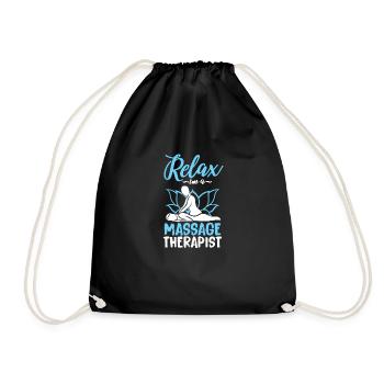 Massage Therapeut Massageliege Relax Öl Geschenk - Turnbeutel - Schwarz - Vorne