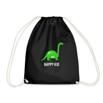 schoolchild dinosaur enrollment gift teenage - Drawstring Bag - black - Front