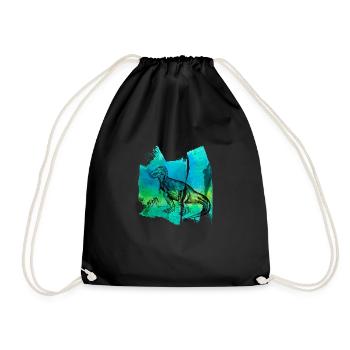 Dinosaur Dinosaur T-Rex Dinosaur Raptor T-shirt - Drawstring Bag - black - Front